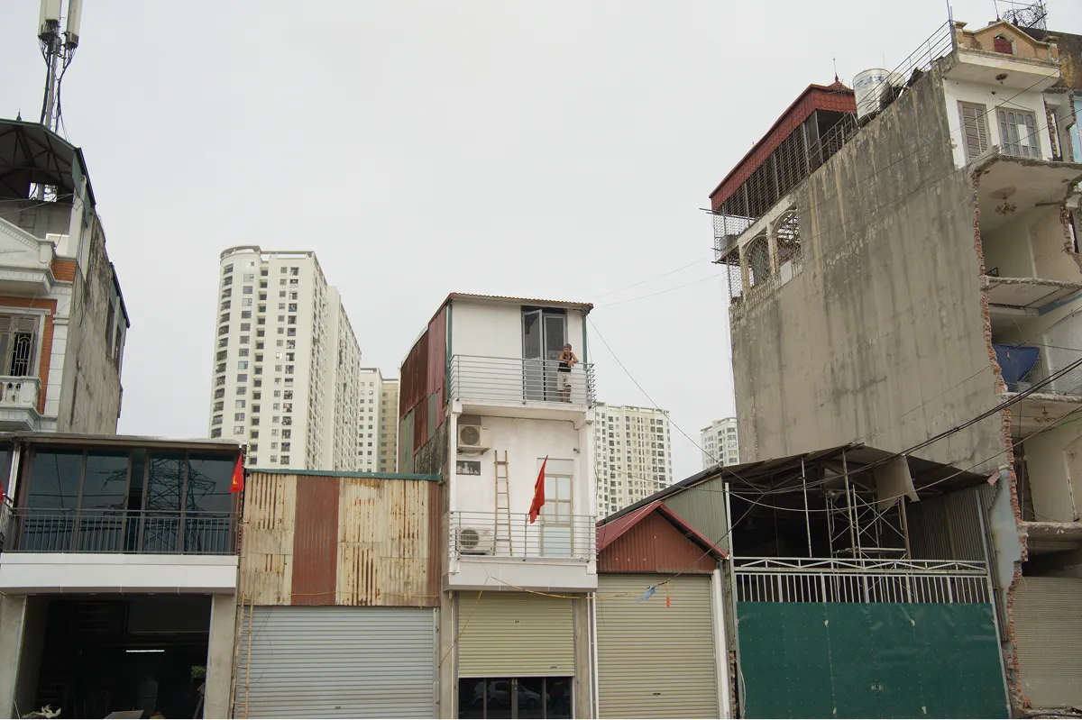 Man overlooking construction site